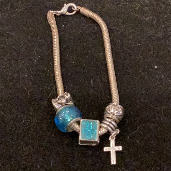 Silver and Blue Charm Bracelet - Picture 1 of 1